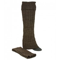 Socks/ Leg Warmers - 12 Pairs Knitted Leg Warmers - Brown - SK-F1007BN